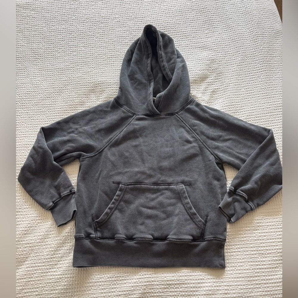 Free People Washed Charcoal Gray Knit Hoodie